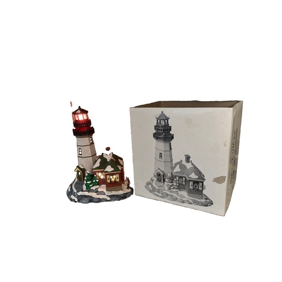 Department 56 Other - Dept 56 Snow Village 1995 Lighted Christmas Cove Lighthouse Building Vintage